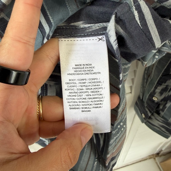 NWT Ralph Lauren Blue and Brown Striped Shirt - Picture 4 of 5